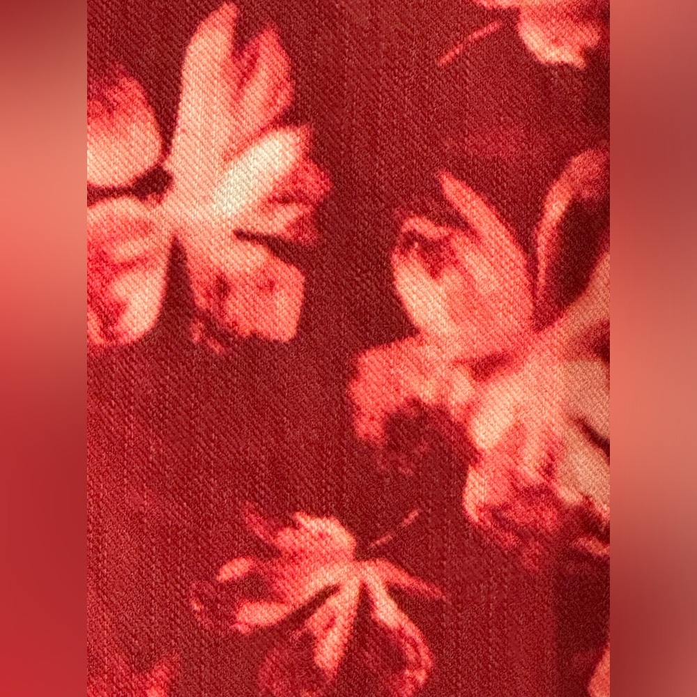 Simply Vera Vera Wang Burgundy Floral Chino Leggings Size M New With Tags - Picture 5 of 16